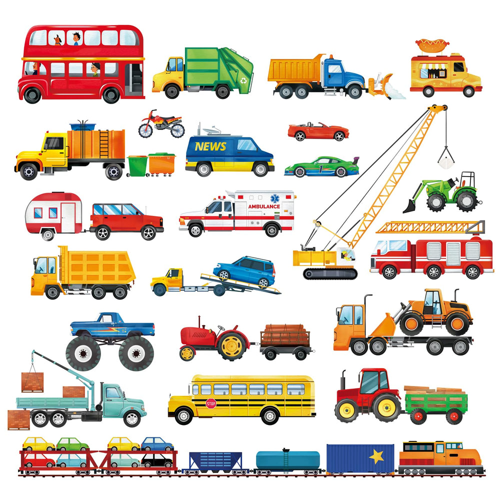 Decalmile transportation cars wall decal pack brightens walls for imaginative play