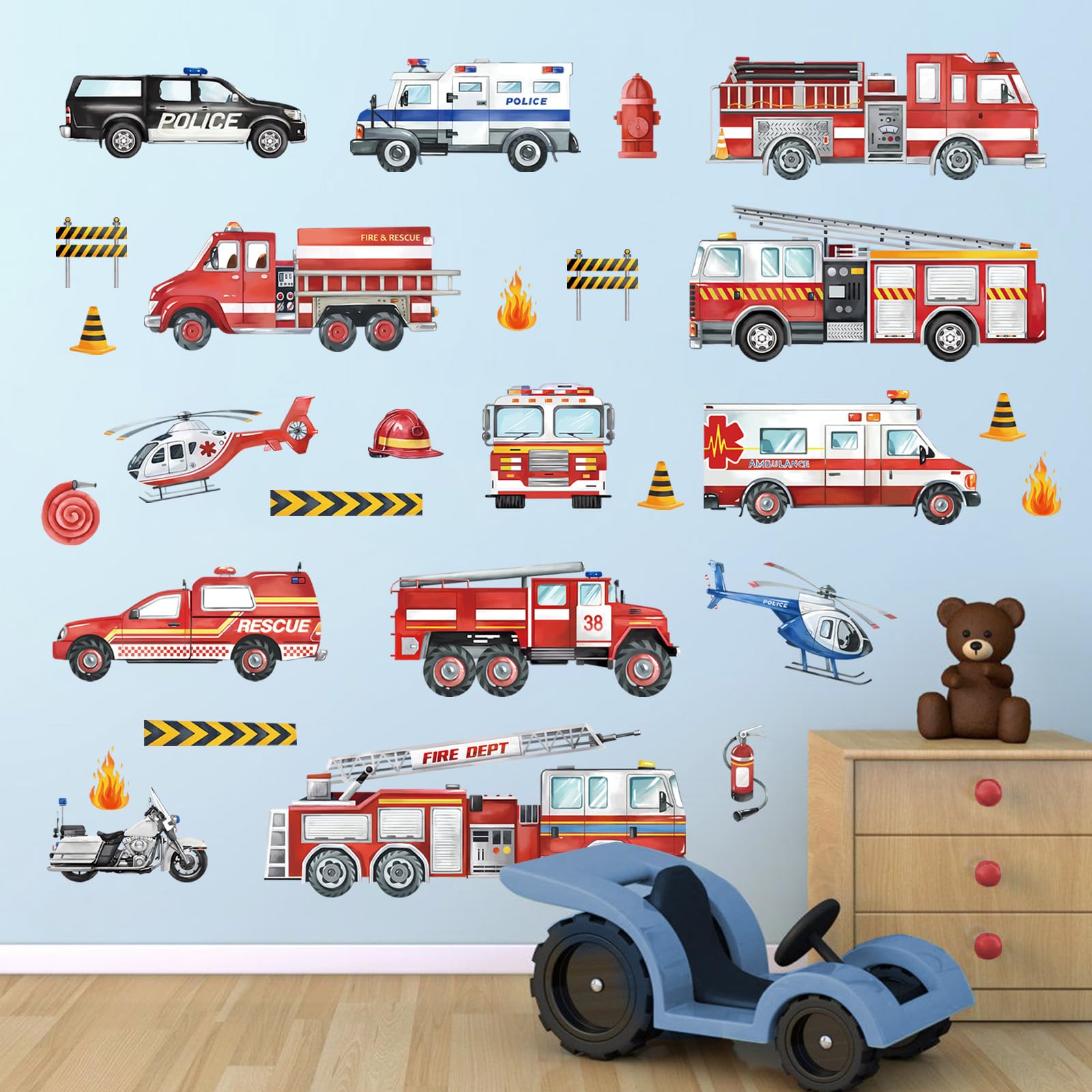 Decalmile transportation cars wall stickers brighten nursery walls for playful vibes.