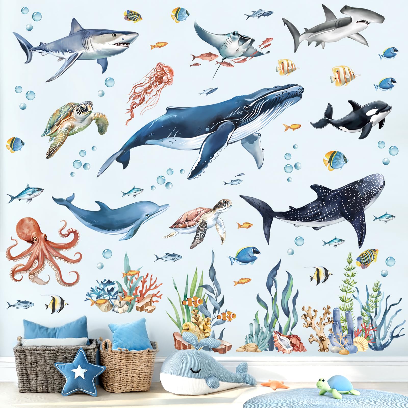 decalmile under the sea fish wall decals package — bright and easy to apply for a room refresh