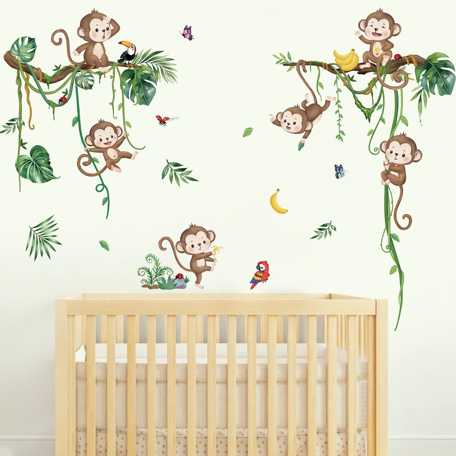 Decalmile vine leaves wall sticker brings lush greenery and nature vibe.