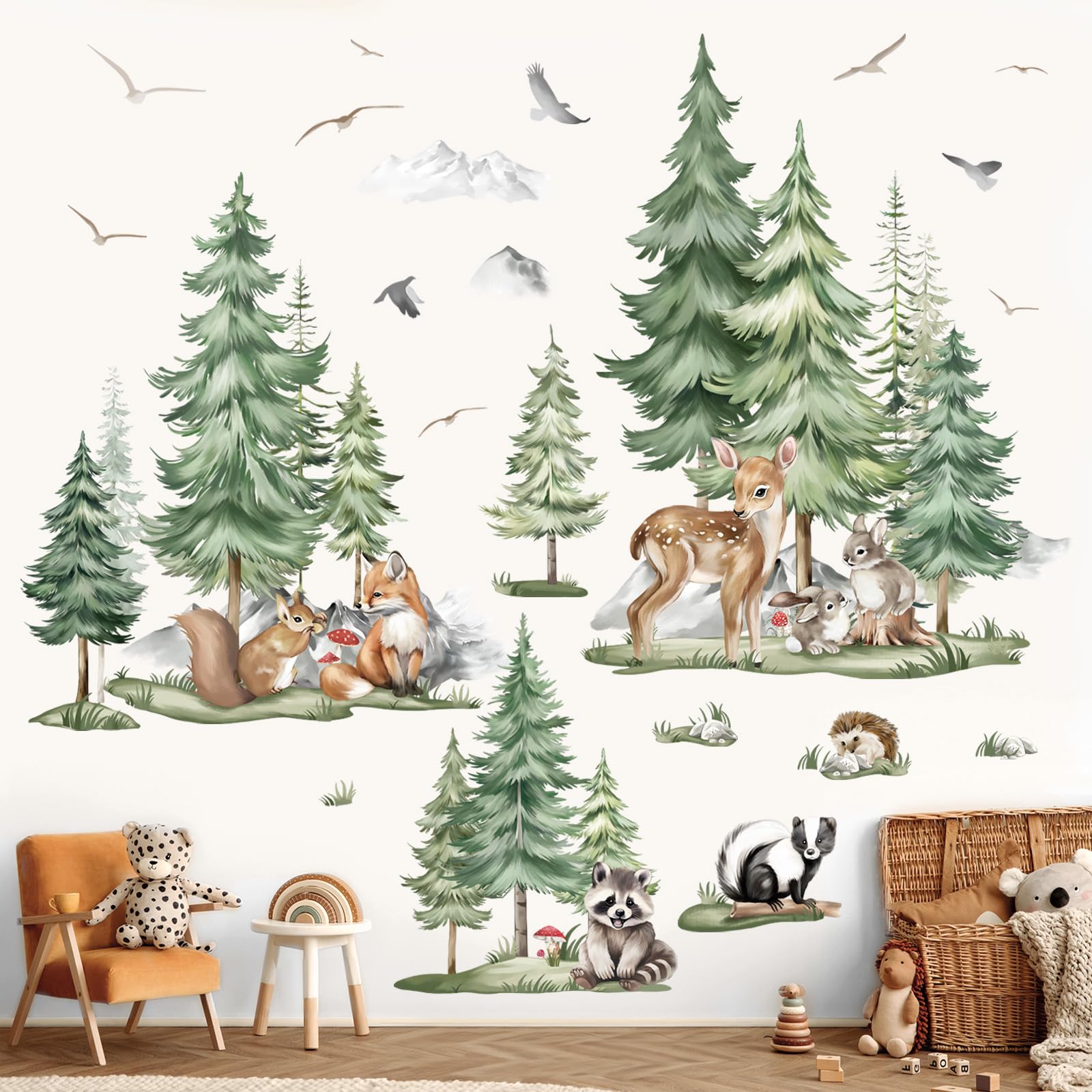 decalmile woodland animals deer wall sticker brightens walls for imaginative stories.