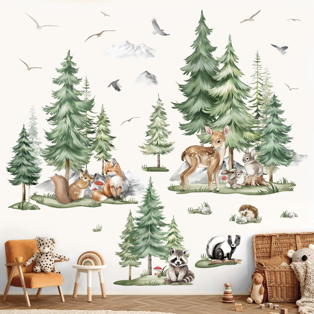 decalmile woodland animals deer wall sticker brightens walls for imaginative stories.