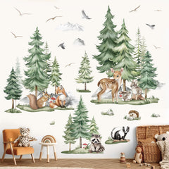 decalmile woodland animals deer wall sticker brightens walls for imaginative stories.