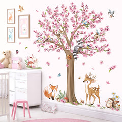 Decalmile woodland animals tree decal adds playful ambiance to kids room