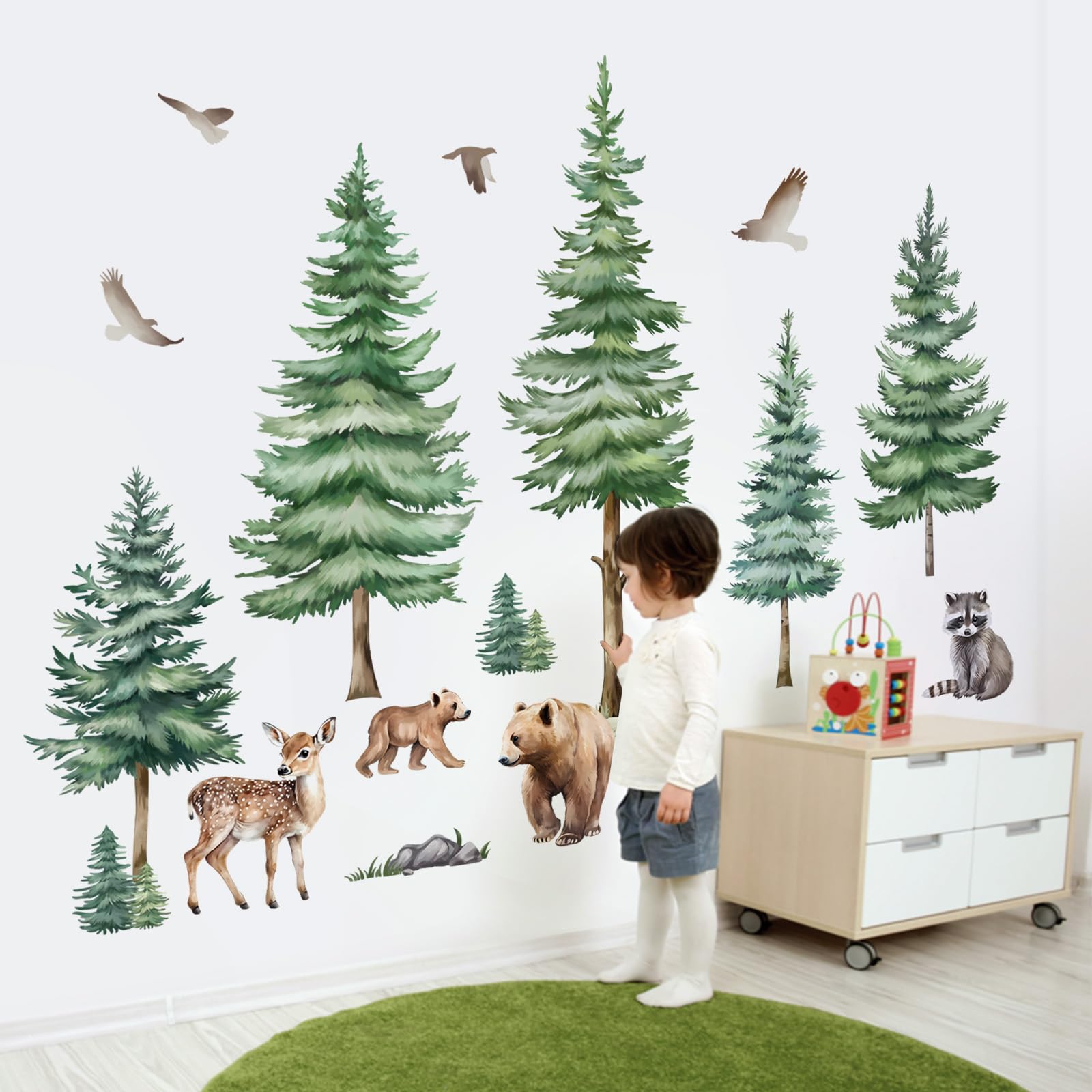 DecalMile woodland bear wall sticker for a cozy kids room