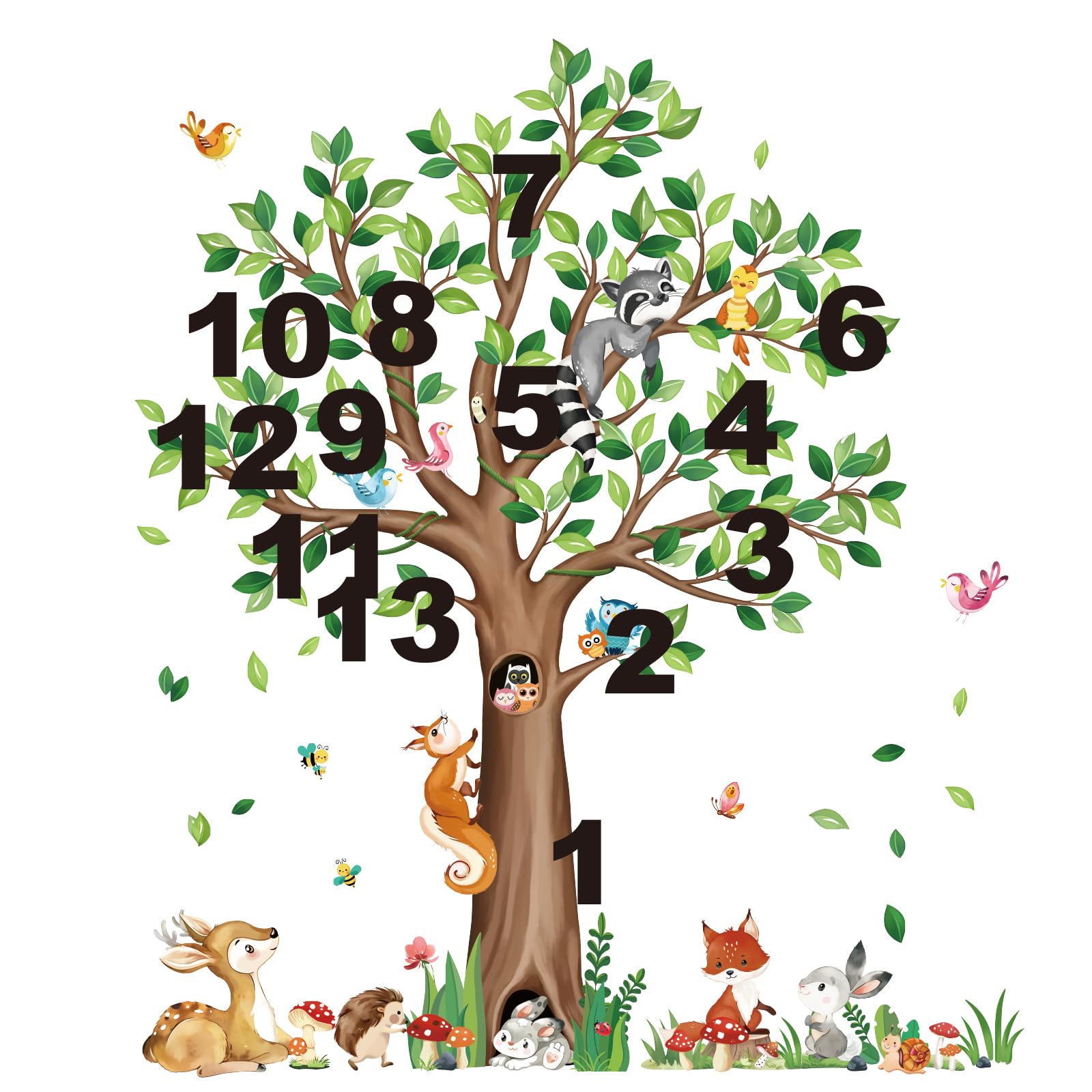 Decalmile woodland tree wall stickers nursery scene brighten crib area and routines.