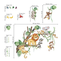 Decalmile XL monkey tree-branch sticker creates playful wall narrative in playroom