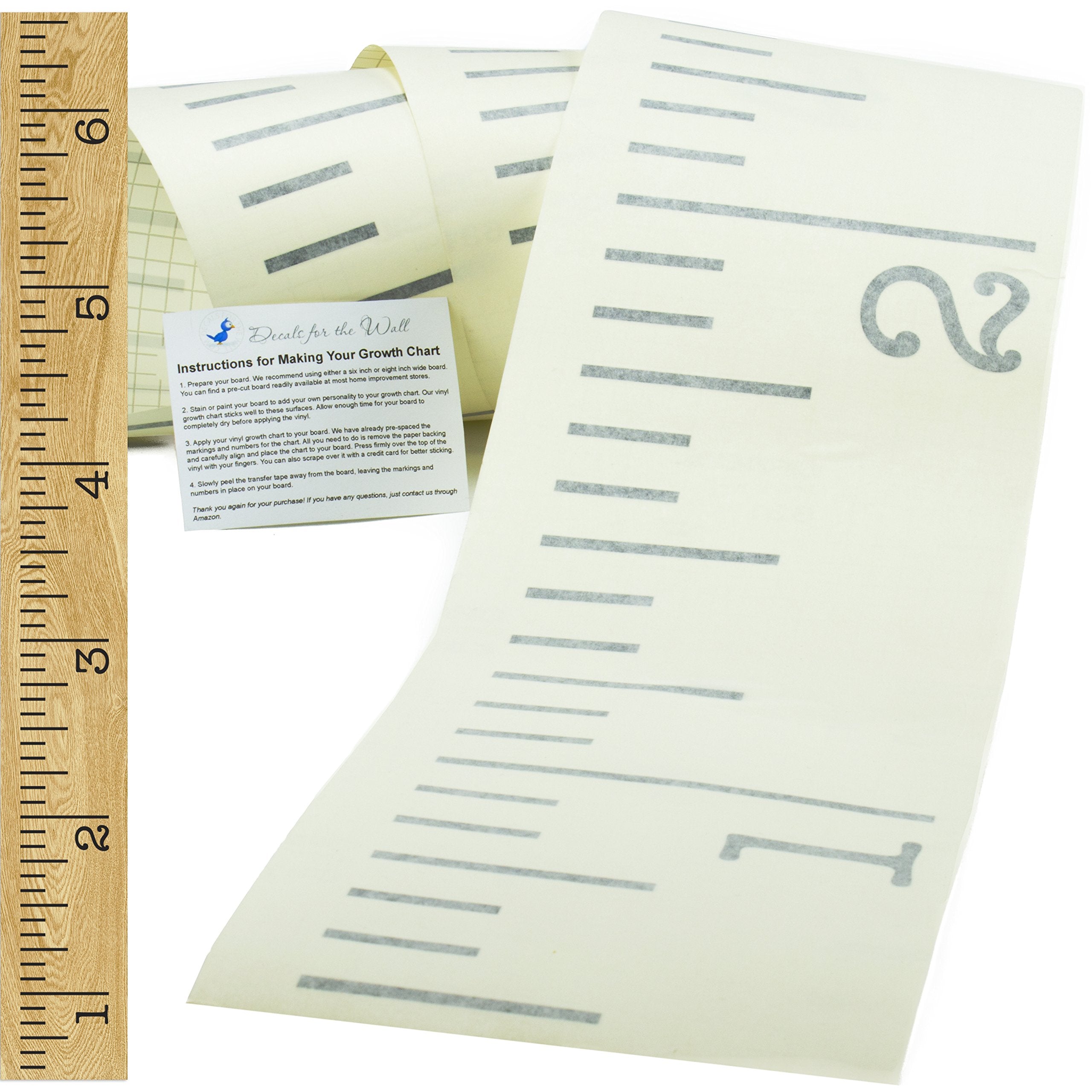 Decals for the Wall vinyl growth chart full decal 6ft allows quick, mess-free setup.