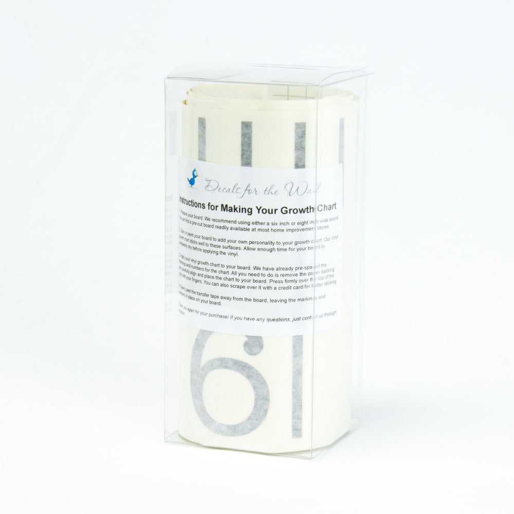 Decals for the Wall growth chart with six-inch extension for flexible height tracking.