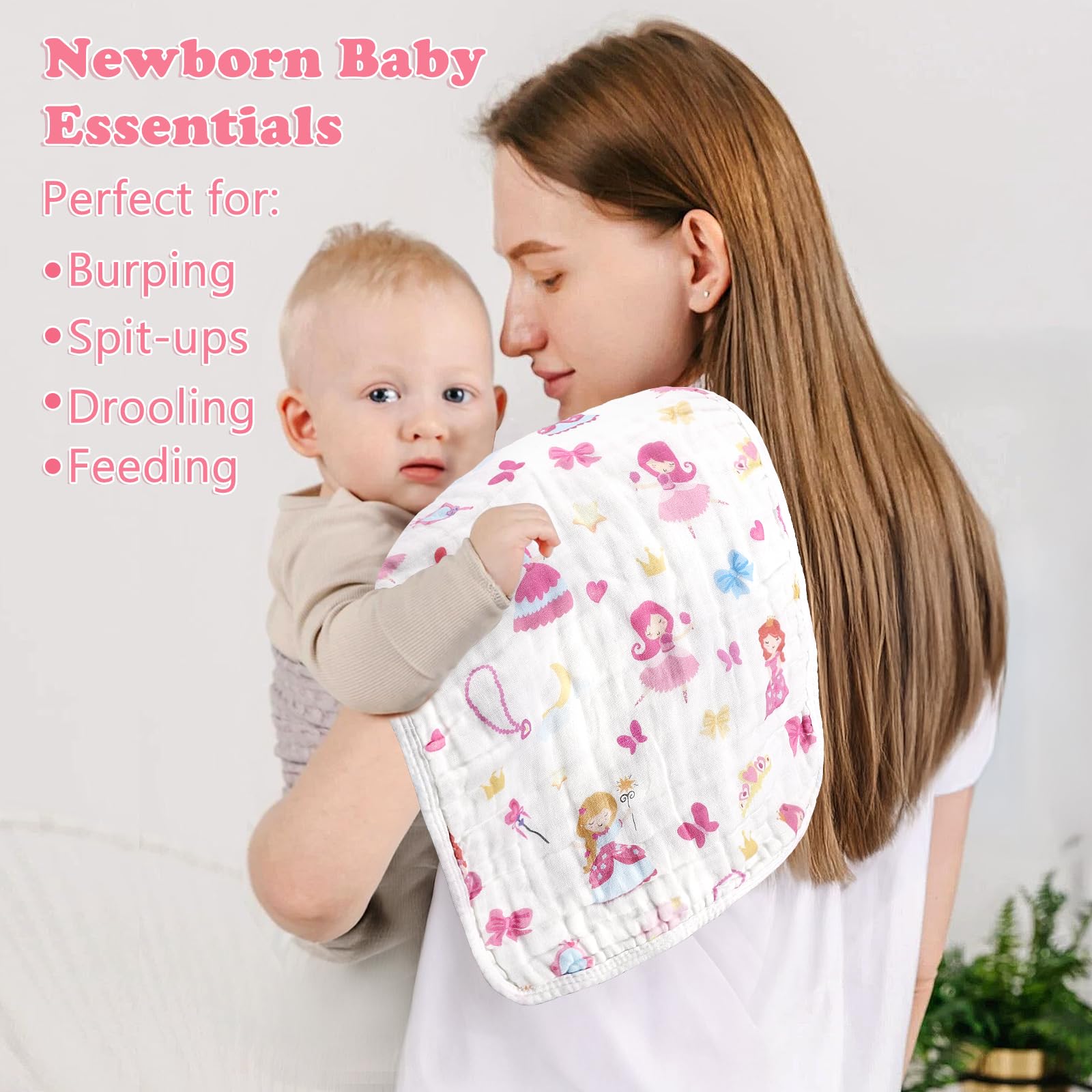 Decalsweet burp cloths make a thoughtful newborn gift with versatile patterns.