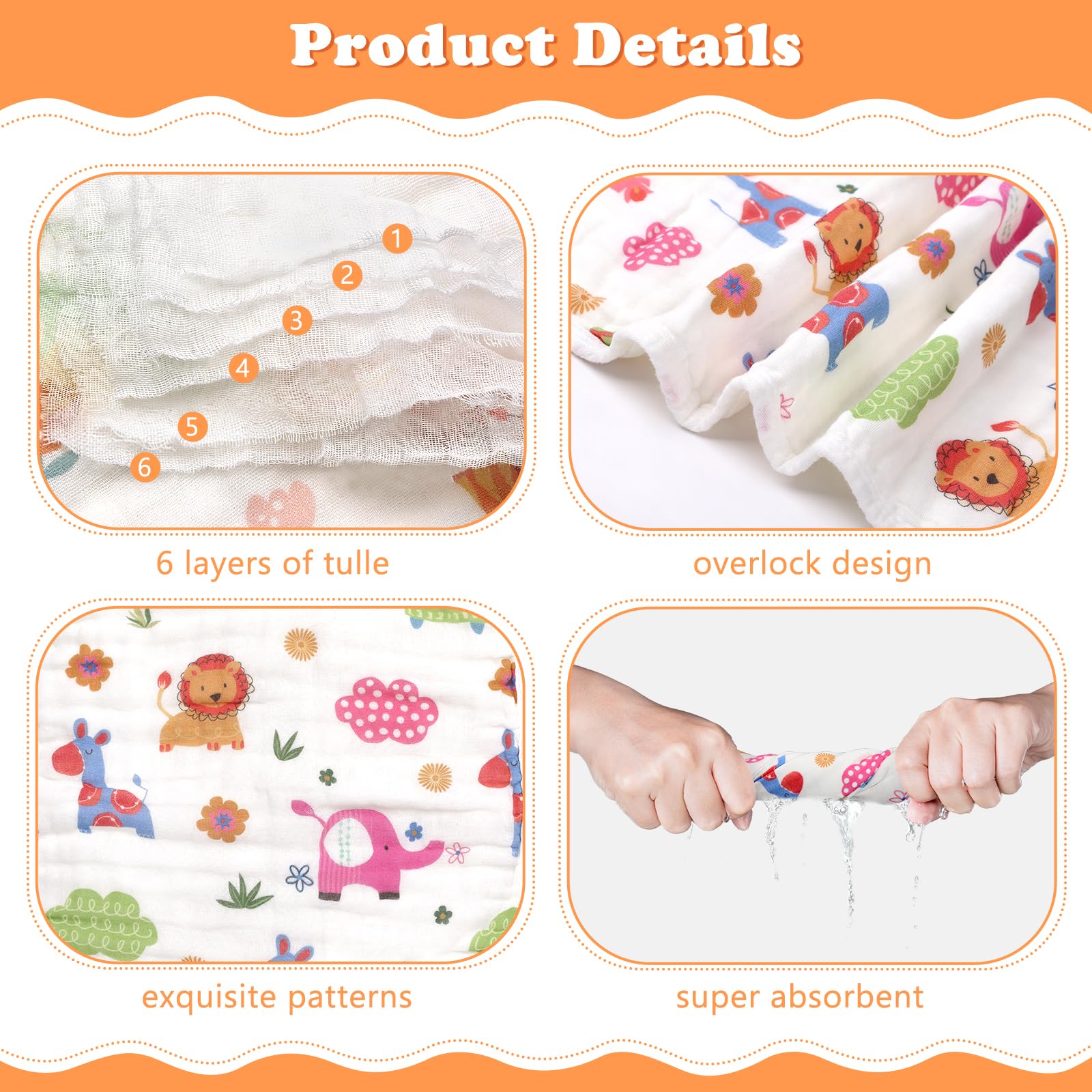 Decalsweet baby burp cloths pattern moon-stars shows soothing style for baby care.