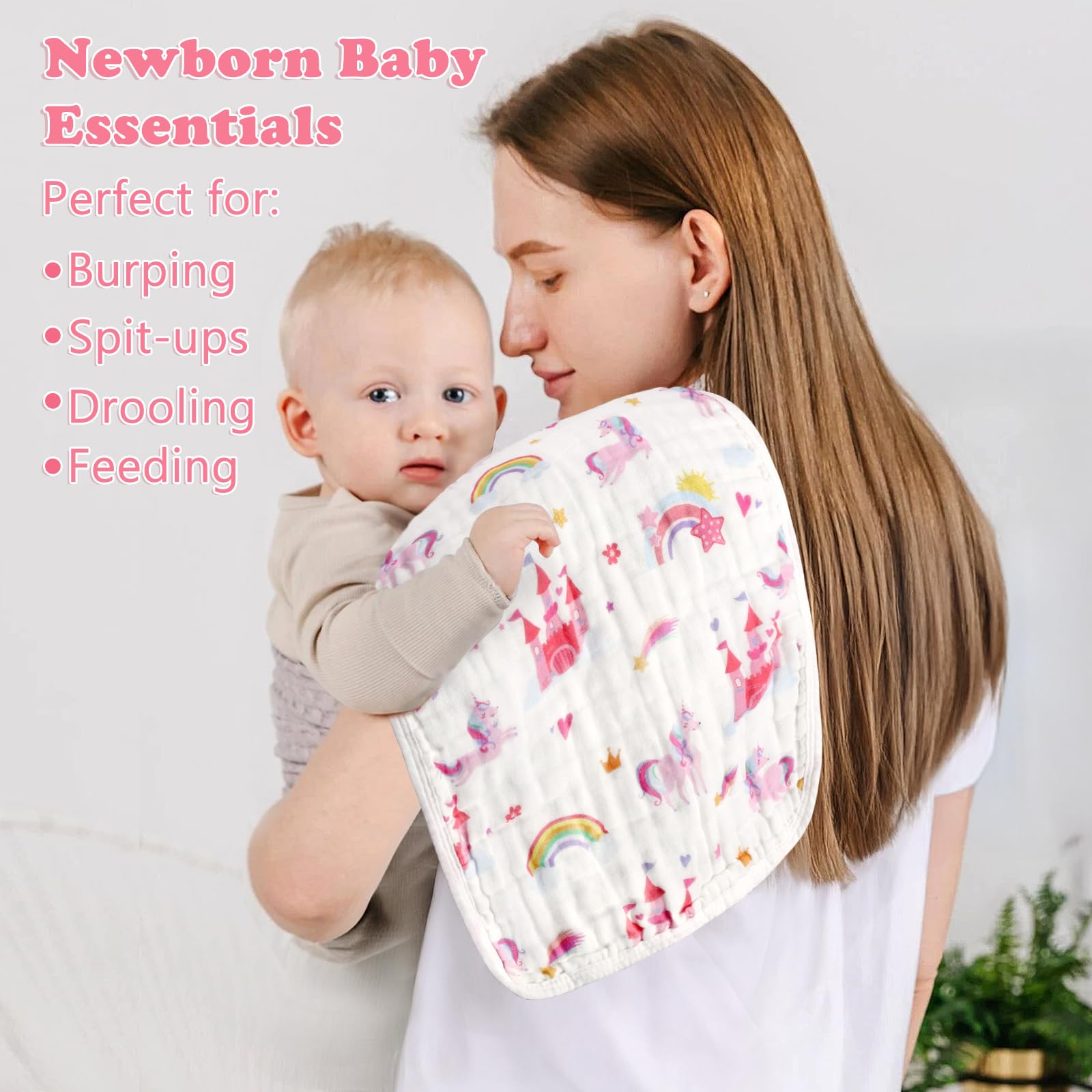 Decalsweet baby burp cloths shield shoulders with six patterns during feeds.
