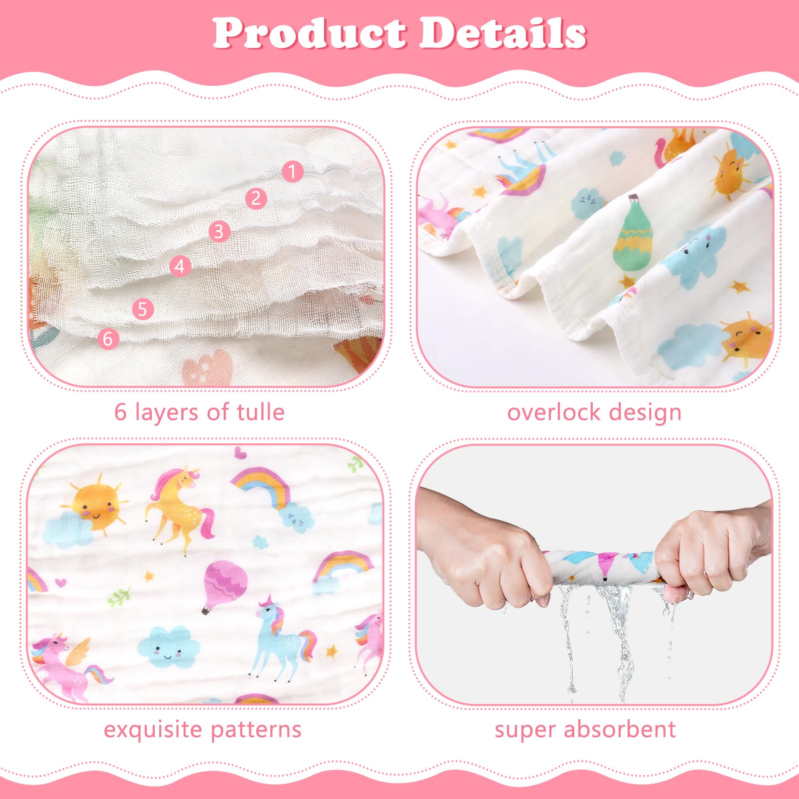 Decalsweet baby burp cloths shown in use for burping and quick cleanups.