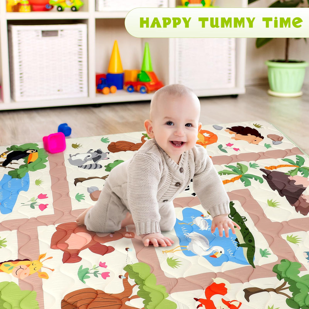 Decalsweet baby crawl mat washable for easy cleanup after messes