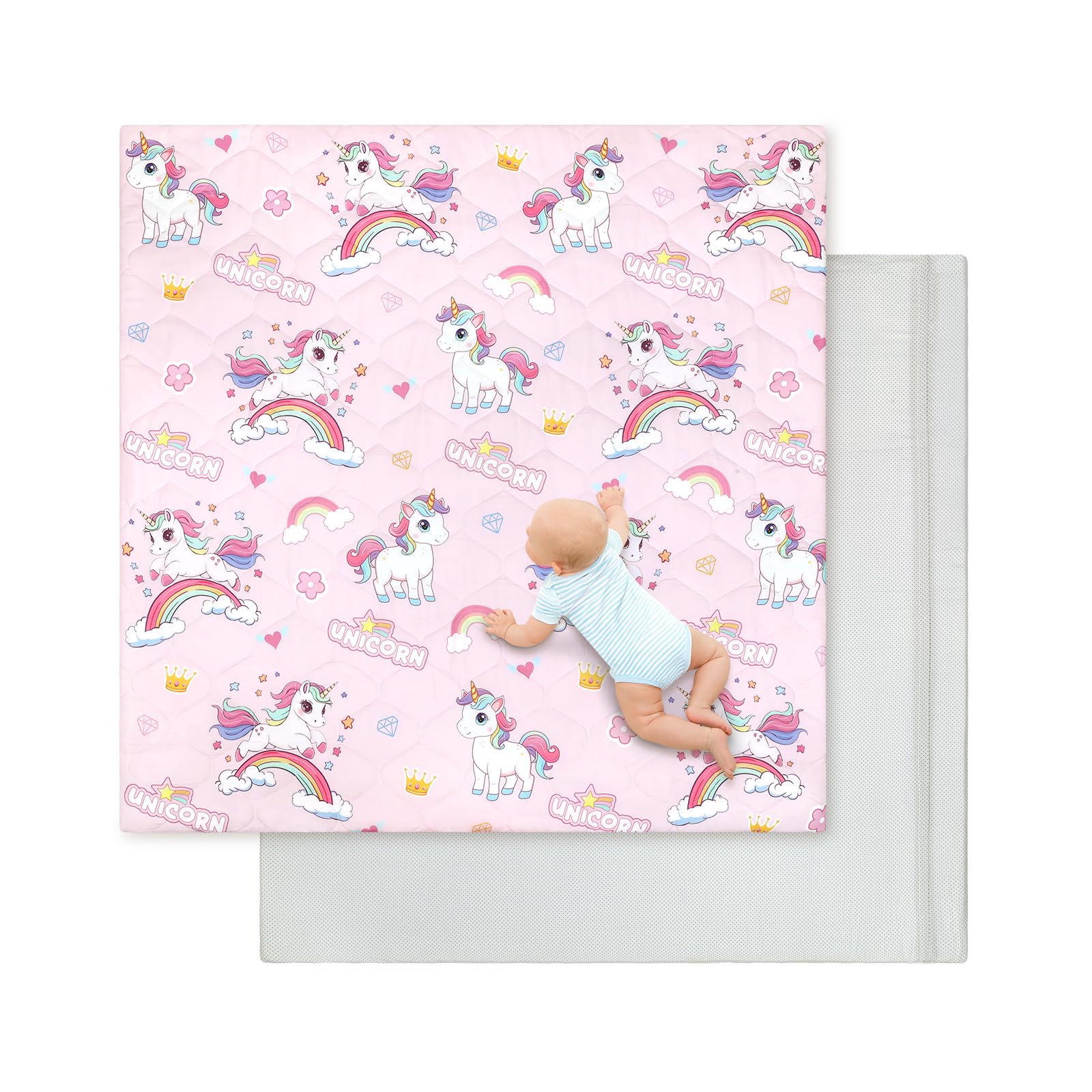 Decalsweet baby play mat 50x50 cover removable for easy stain-free maintenance.