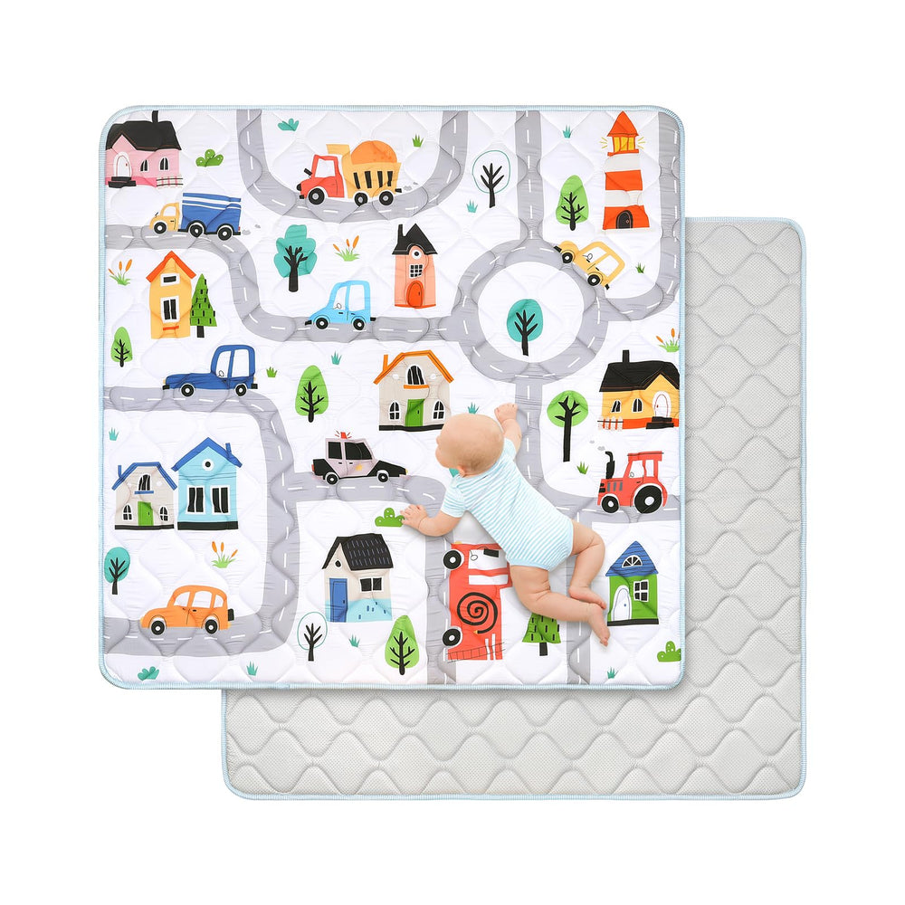 Decalsweet baby play mat 50x50 foam with non-slip bottom for safe tummy time