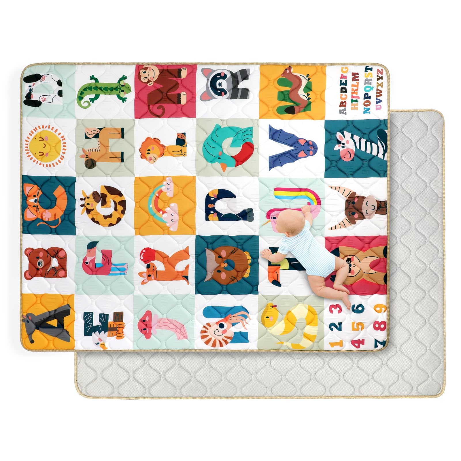 DecalSweet baby play mat 59x71 inch offers a roomy safe crawl area.