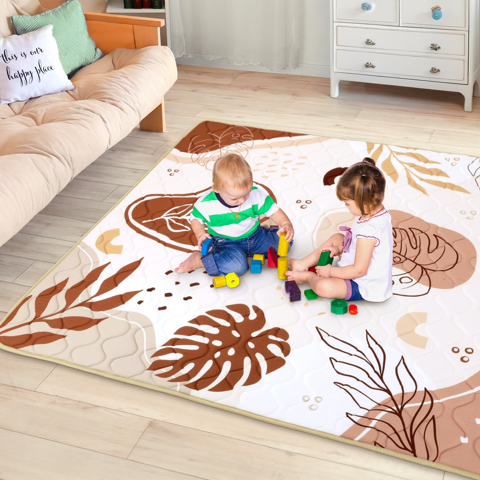 Decalsweet baby play mat bright pattern provides visual stimulation for babies