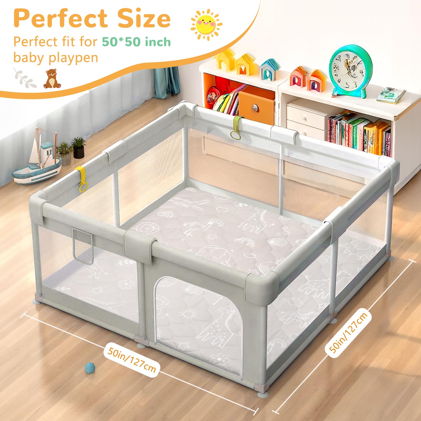 DecalSweet Baby Play Mat foldable design enhances portability and travel use