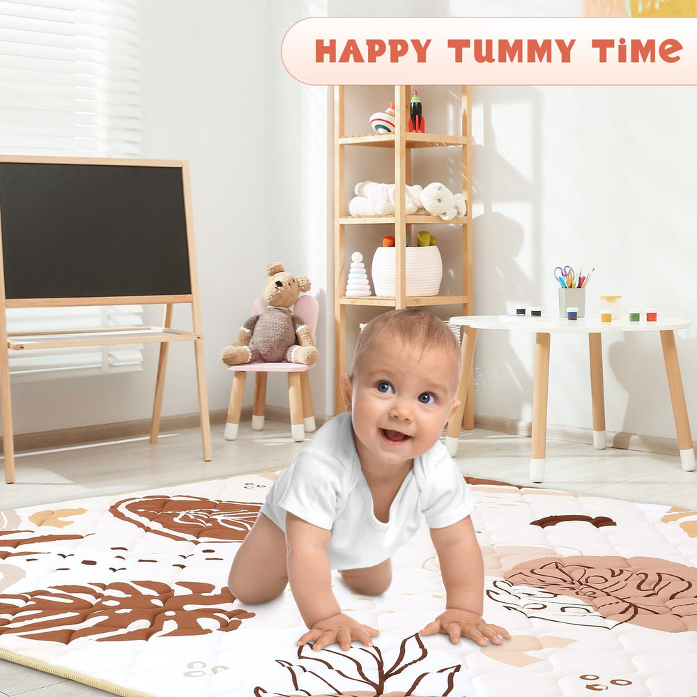 Decalsweet baby play mat full 59x71 shows ample crawling space for exploring safely