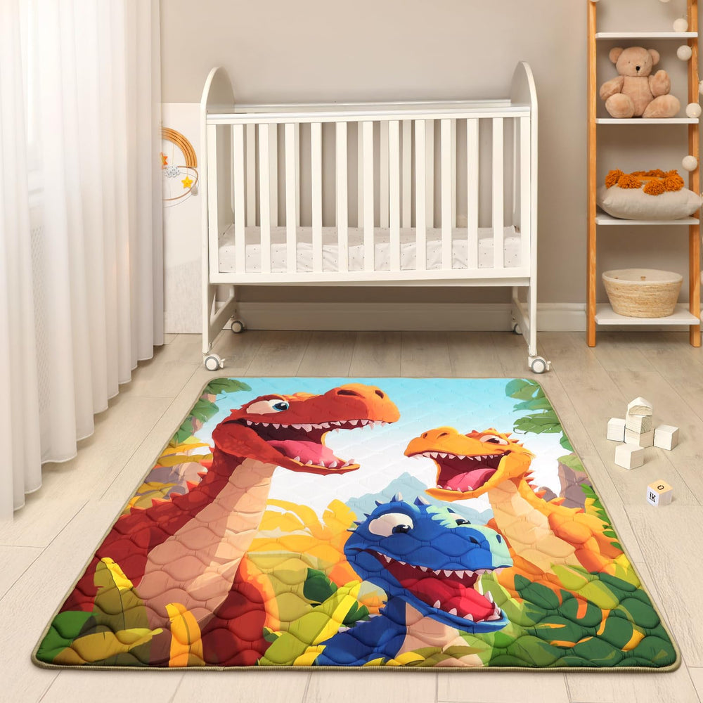 DecalSweet play mat in a living room doubles as decorative floor space.