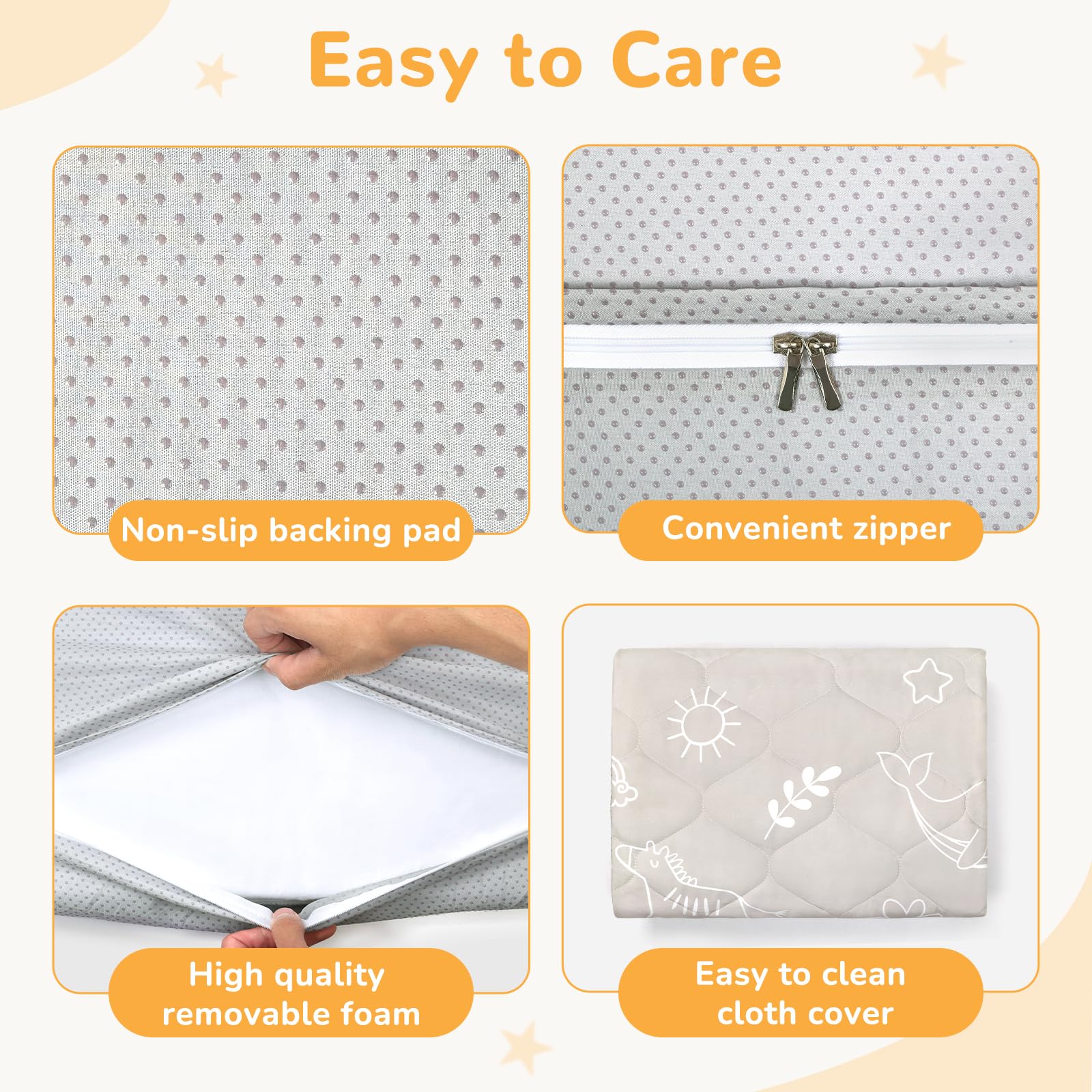 DecalSweet Baby Play Mat non-slip bottom prevents slides during active play