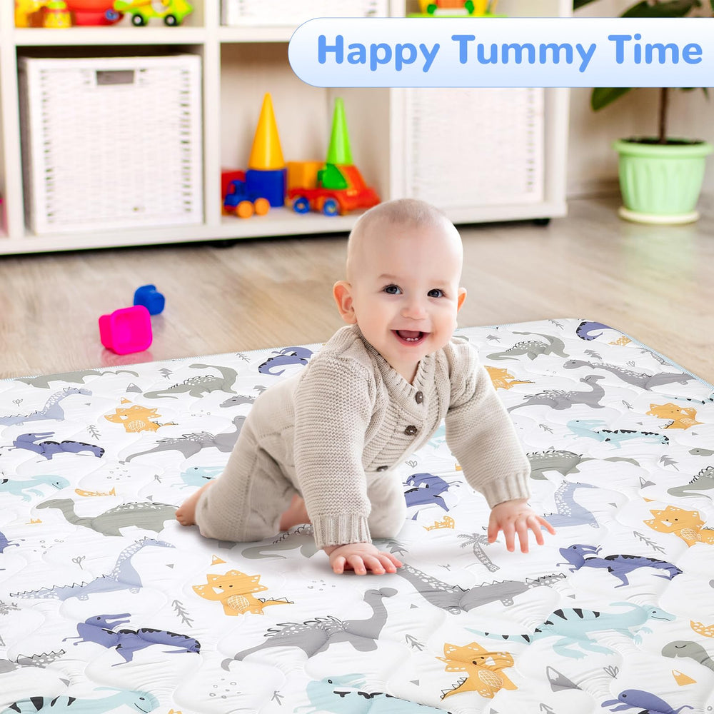 DecalSweet baby play mat features a non-slip bottom for safer play surfaces