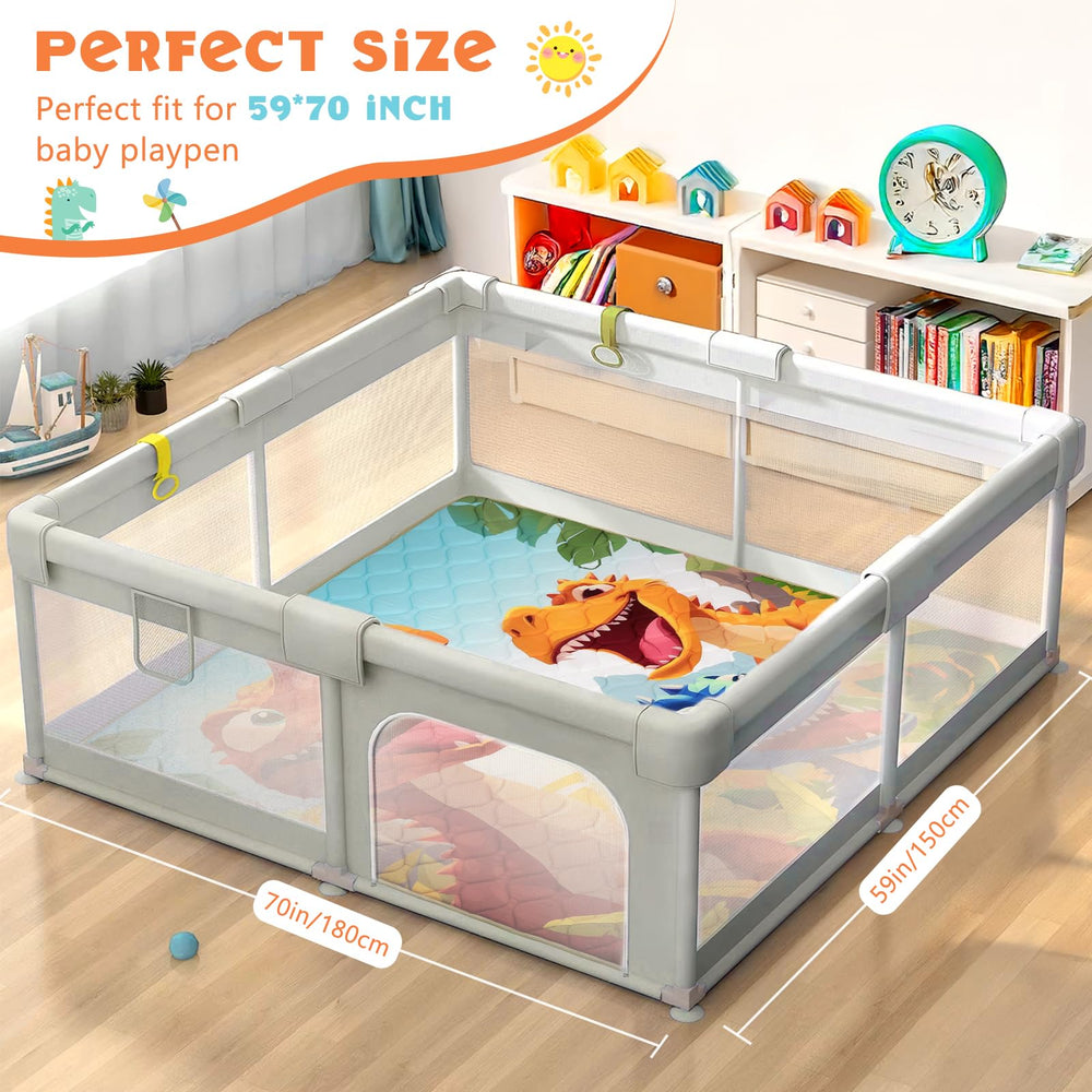 DecalSweet baby play mat with non-slip bottom improves safety during playtime.