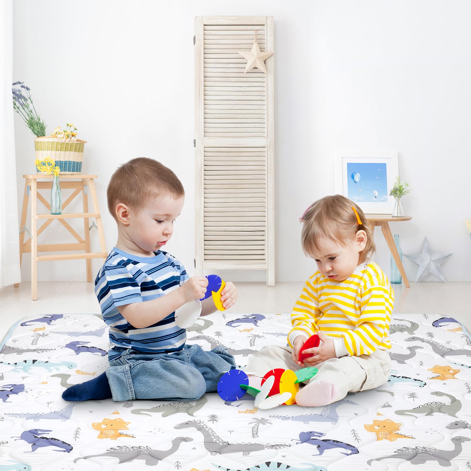 DecalSweet baby play mat has bright colors and patterns for visual stimulation