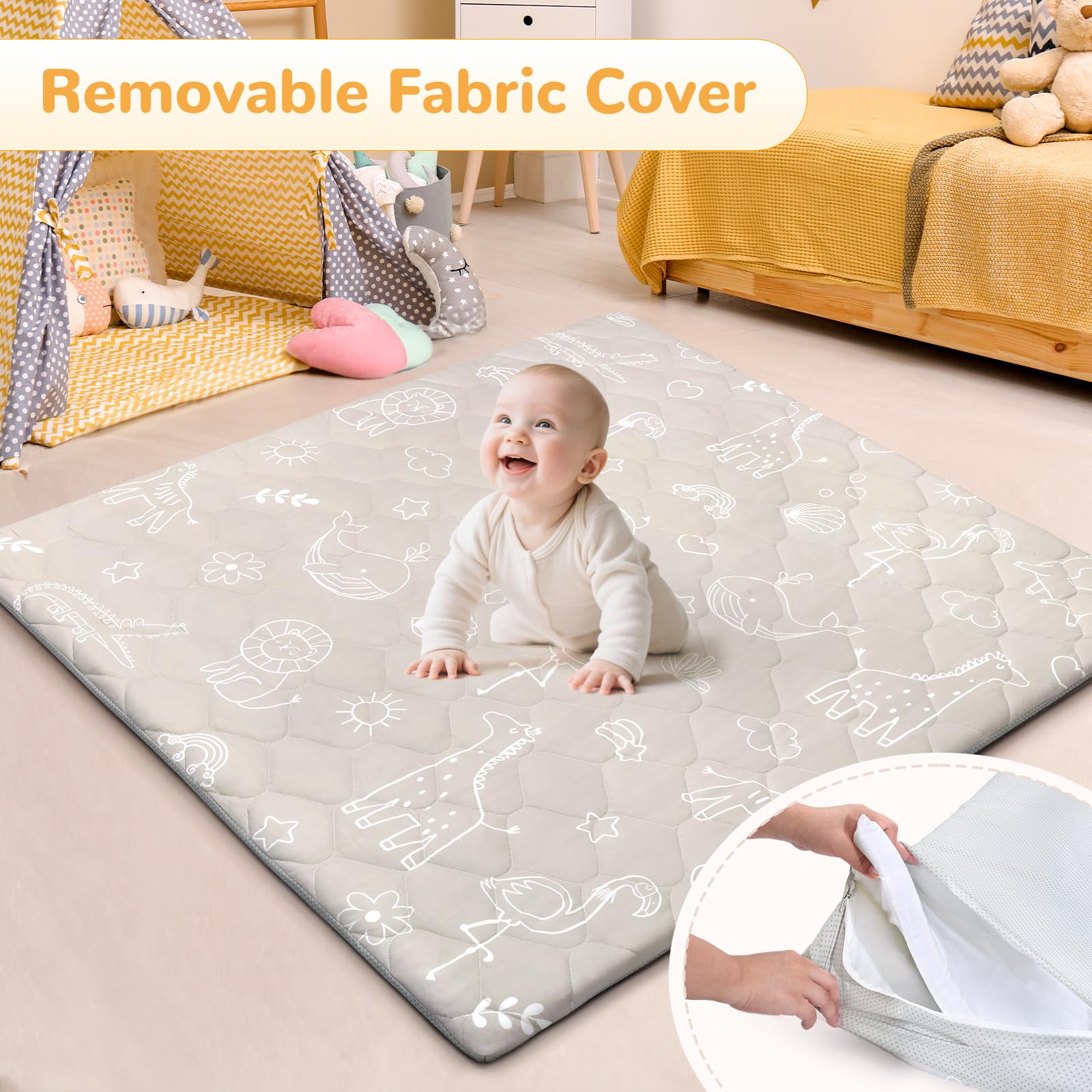 DecalSweet Baby Play Mat colorful pattern provides visual stimulation for infants