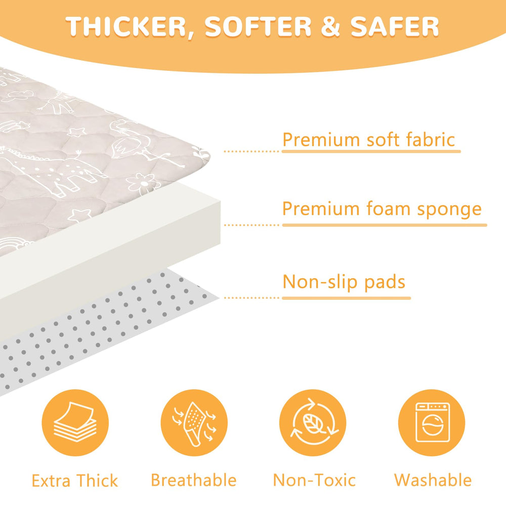 DecalSweet Baby Play Mat removable cover demonstrates easy machine washing after messes