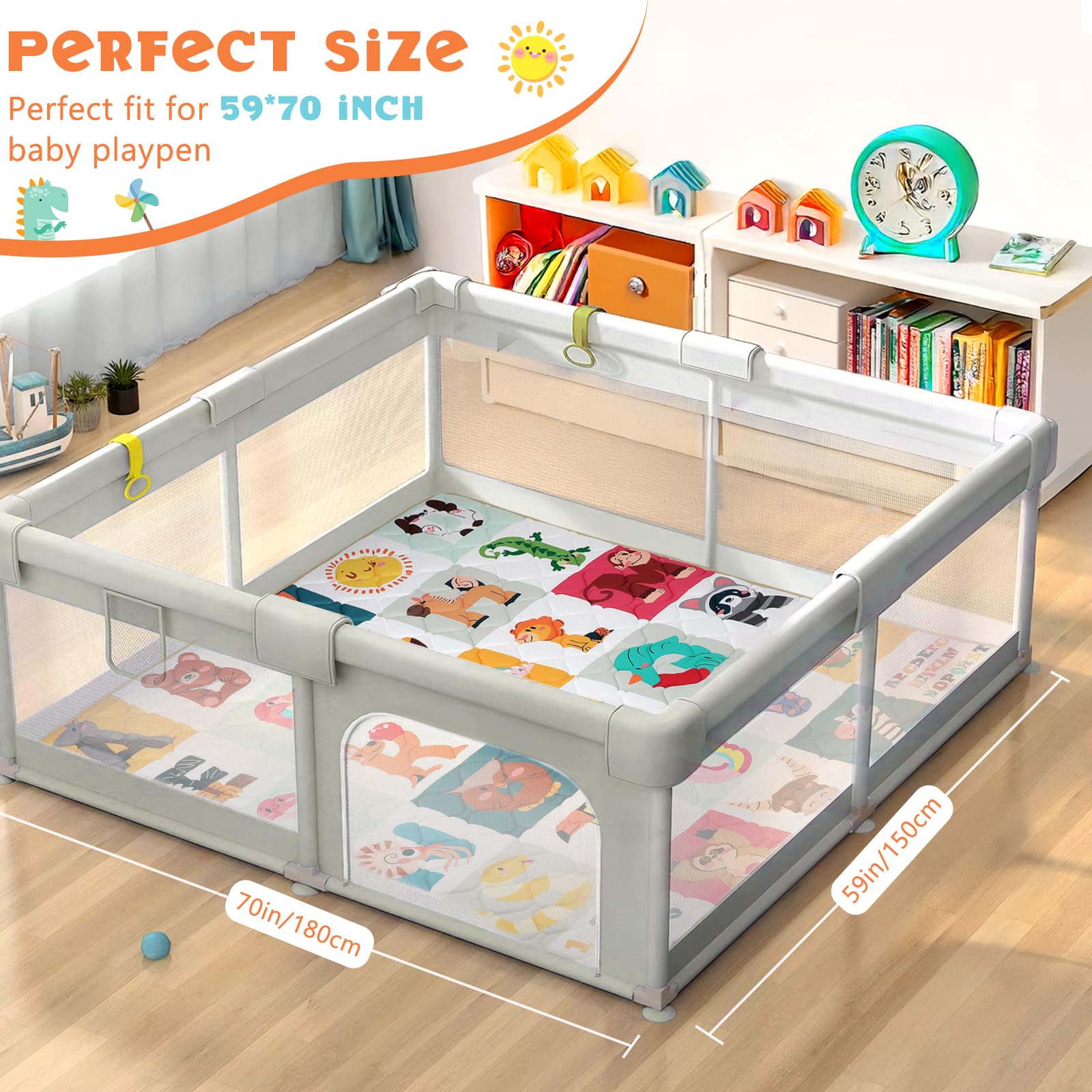 DecalSweet soft-thick-foam close-up shows premium cushioning for tummy time.