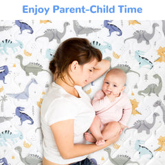 DecalSweet baby play mat uses washable fabrics for easy cleanup