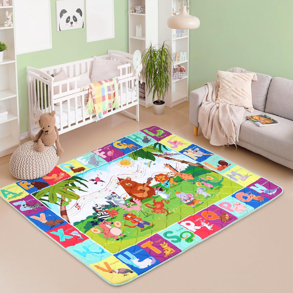 Decalsweet baby play mat wide layout showing spacious crawling area