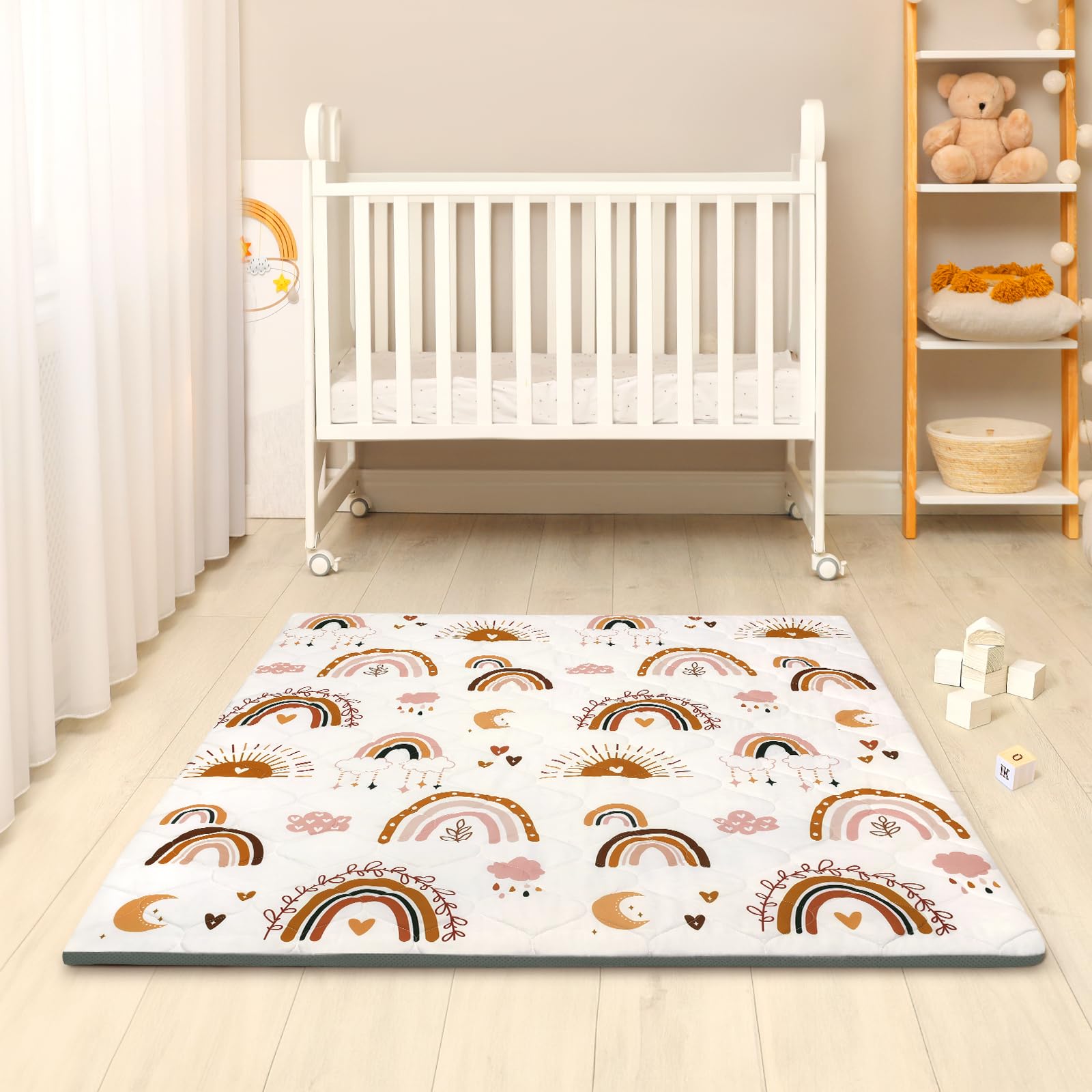 Decalsweet baby playmat 50x50 wash-dry ease keeps cleanup quick.