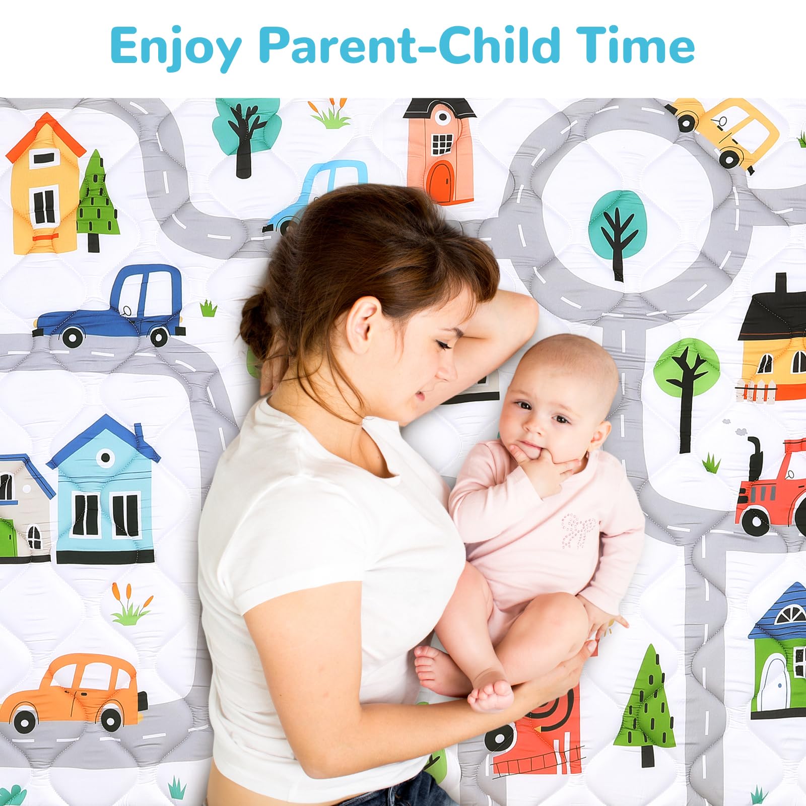 Decalsweet-baby-tummy-time-pattern highlights colorful visuals to engage infants during tummy time