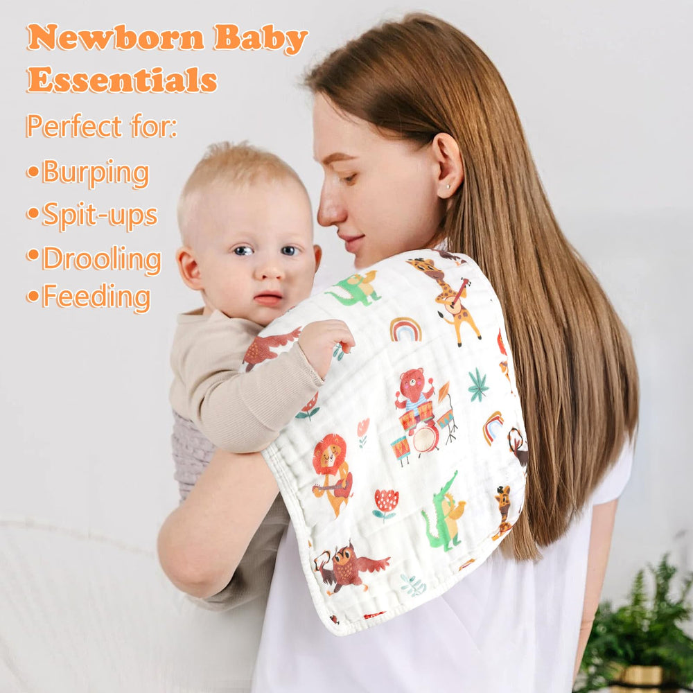 Decalsweet burp cloths 20x12 inches provide large coverage on shoulders.