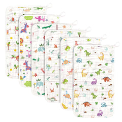 Decalsweet burp cloths muslin 6-pack pack shot showing 6-layer absorbent cotton for spills