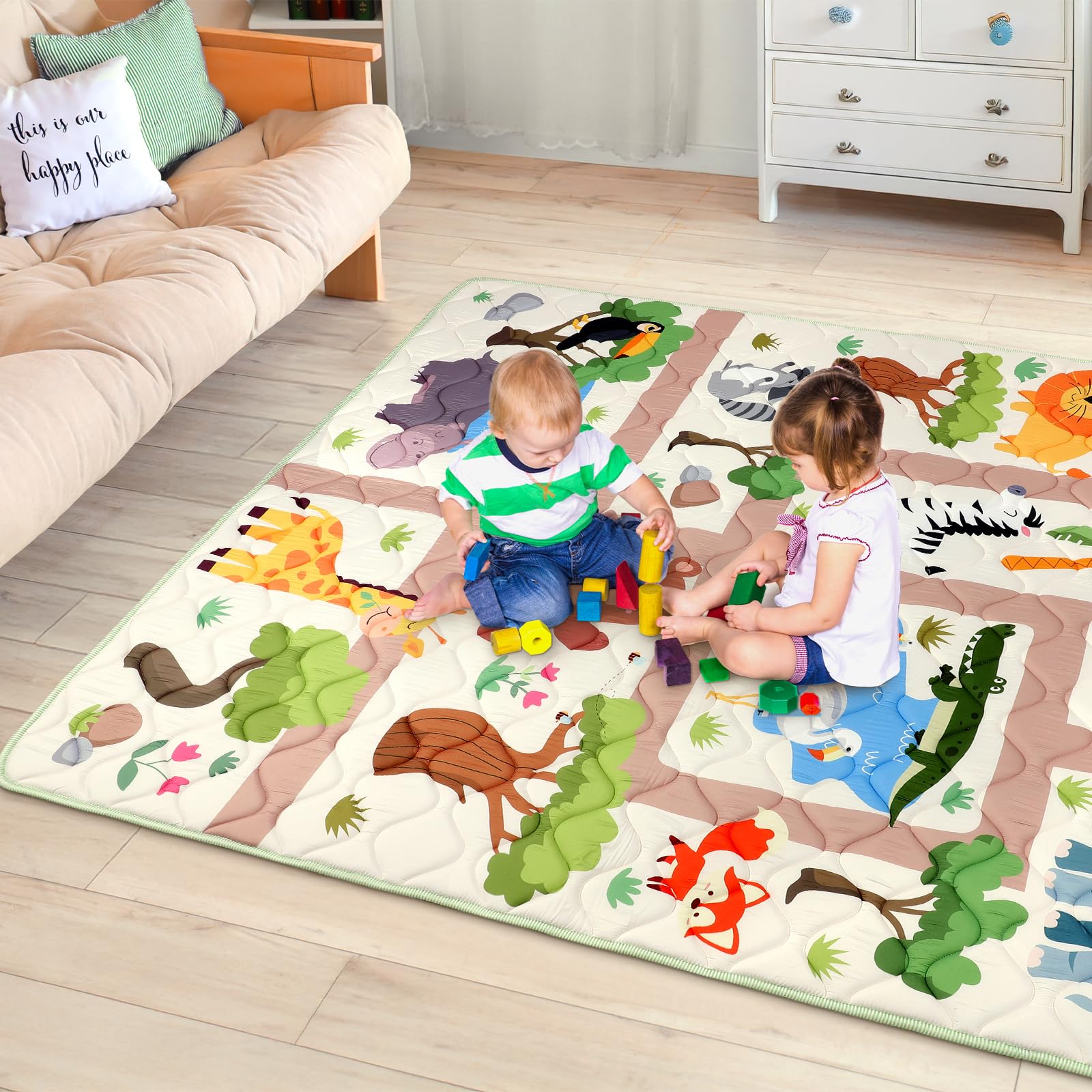 Decalsweet extra-thick foam cushion supports comfortable floor time