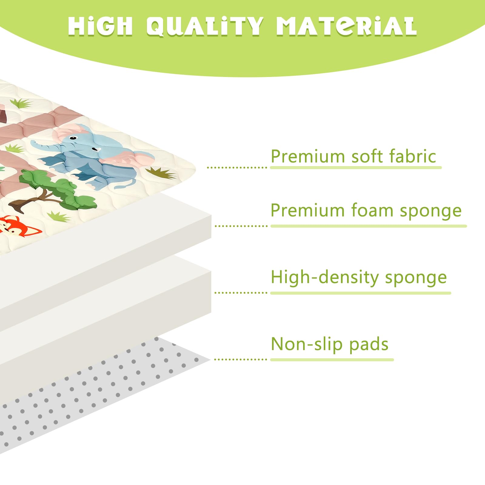 Decalsweet foldable play mat portable for home and travel