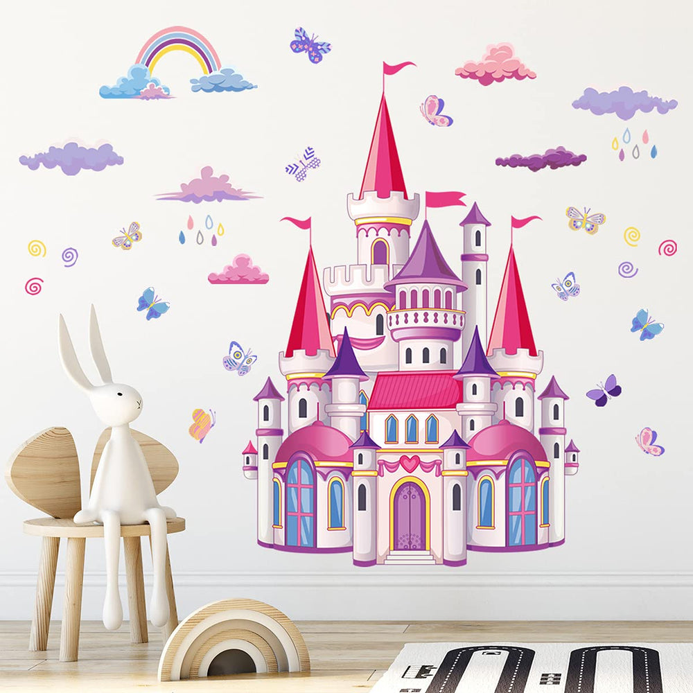 Decalsweet girls bedroom decoration set enhances walls with cheerful scenes.