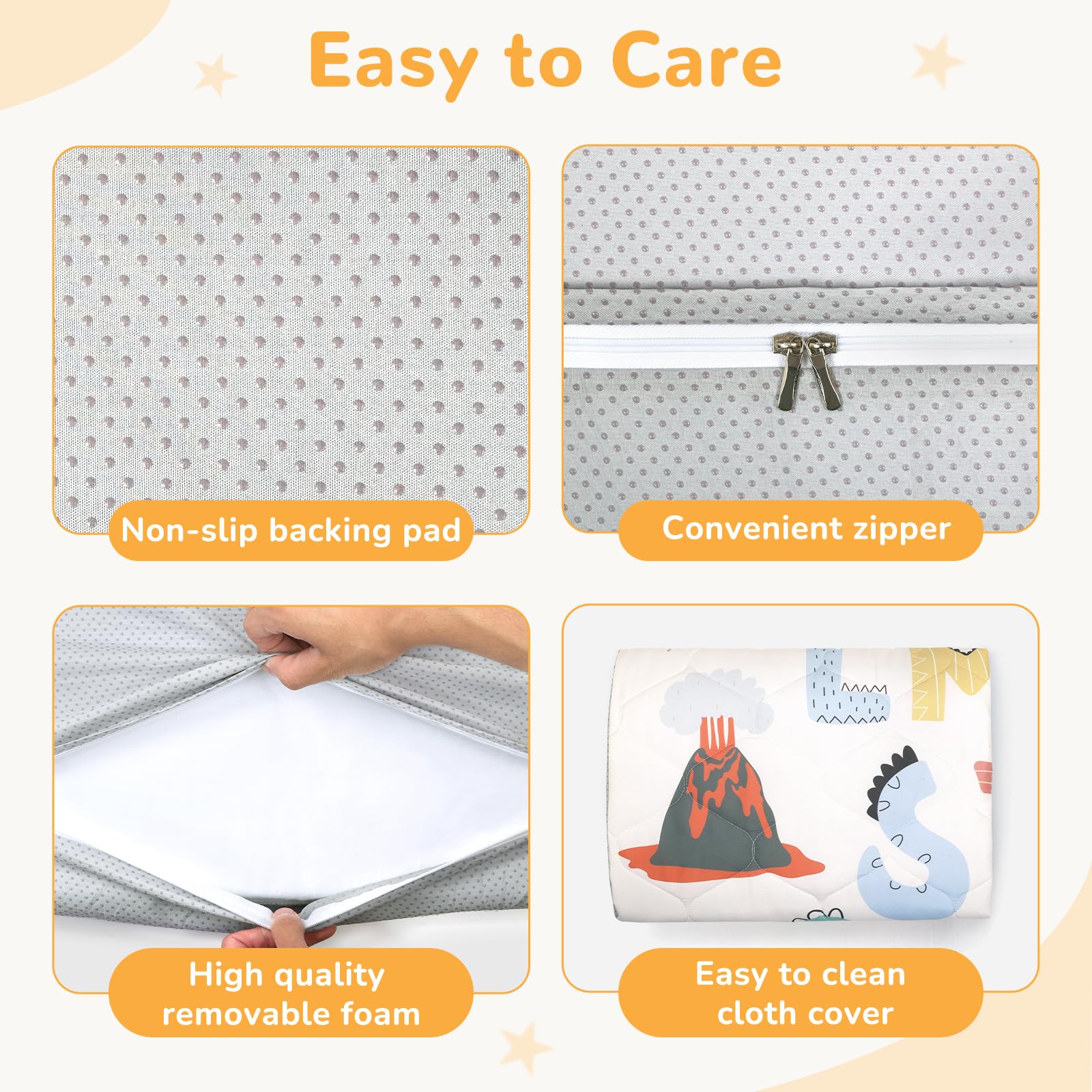 Decalsweet non-slip bottom keeps the mat in place during play.