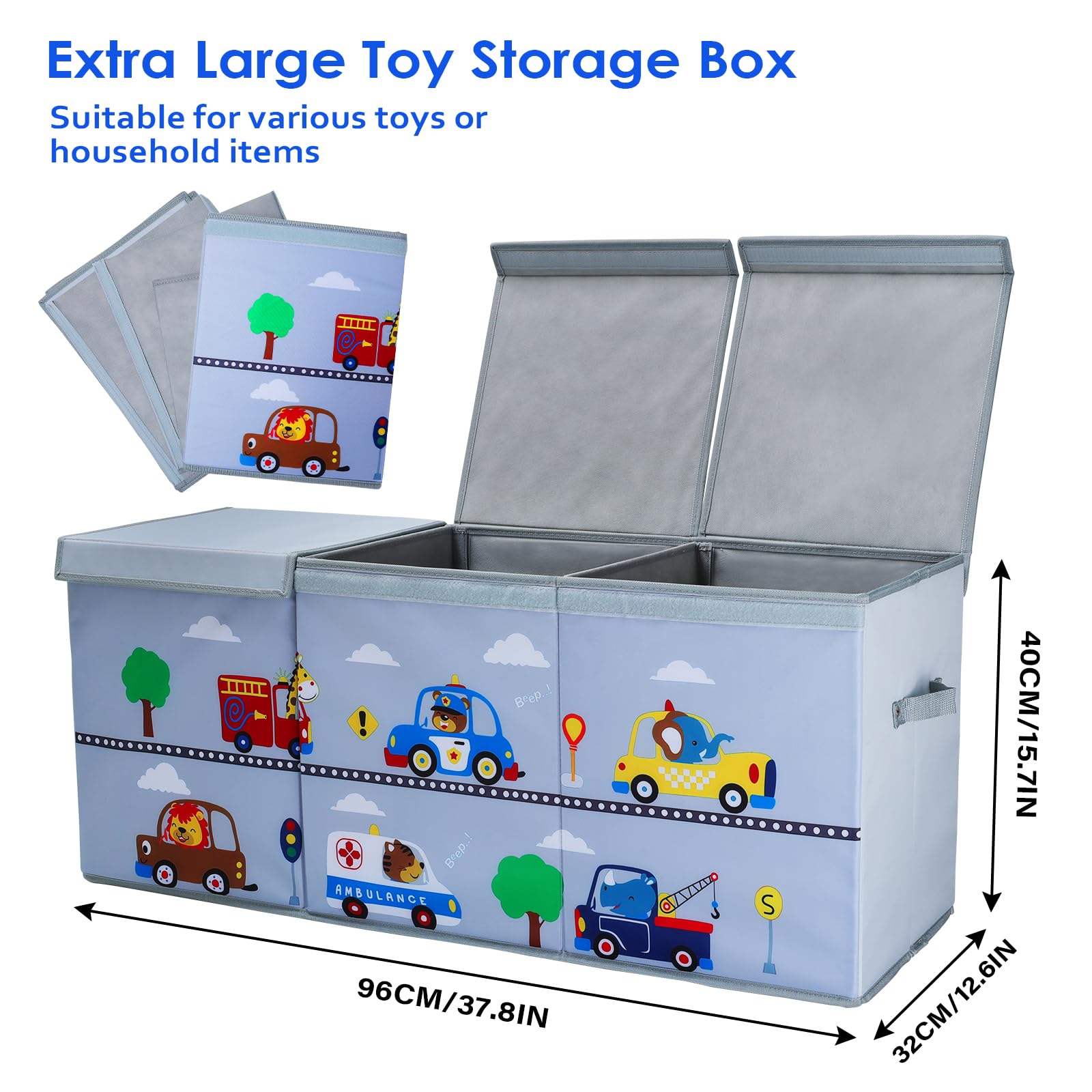 Decalsweet toy box chest uses waterproof Oxford fabric for durable damp-proof storage.