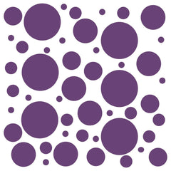 DecalVenue 100 purple polka dots wall decals are removable and safe on textured walls, ideal for nurseries.