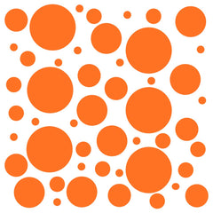 DecalVenue orange polka dots wall decals pack for easy removable decor