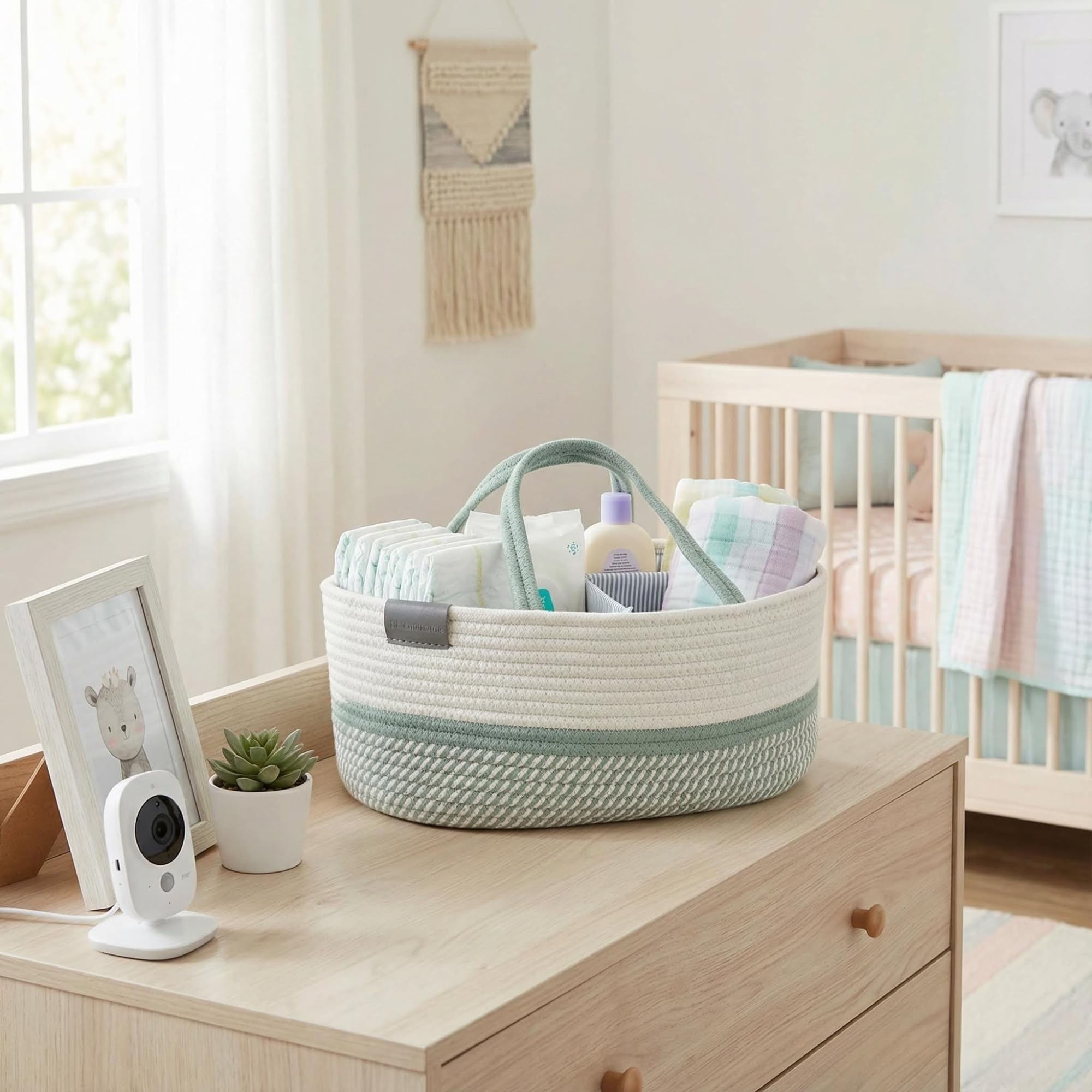 DECOMOMO baby caddy organizer, open view quick access to essentials on the go