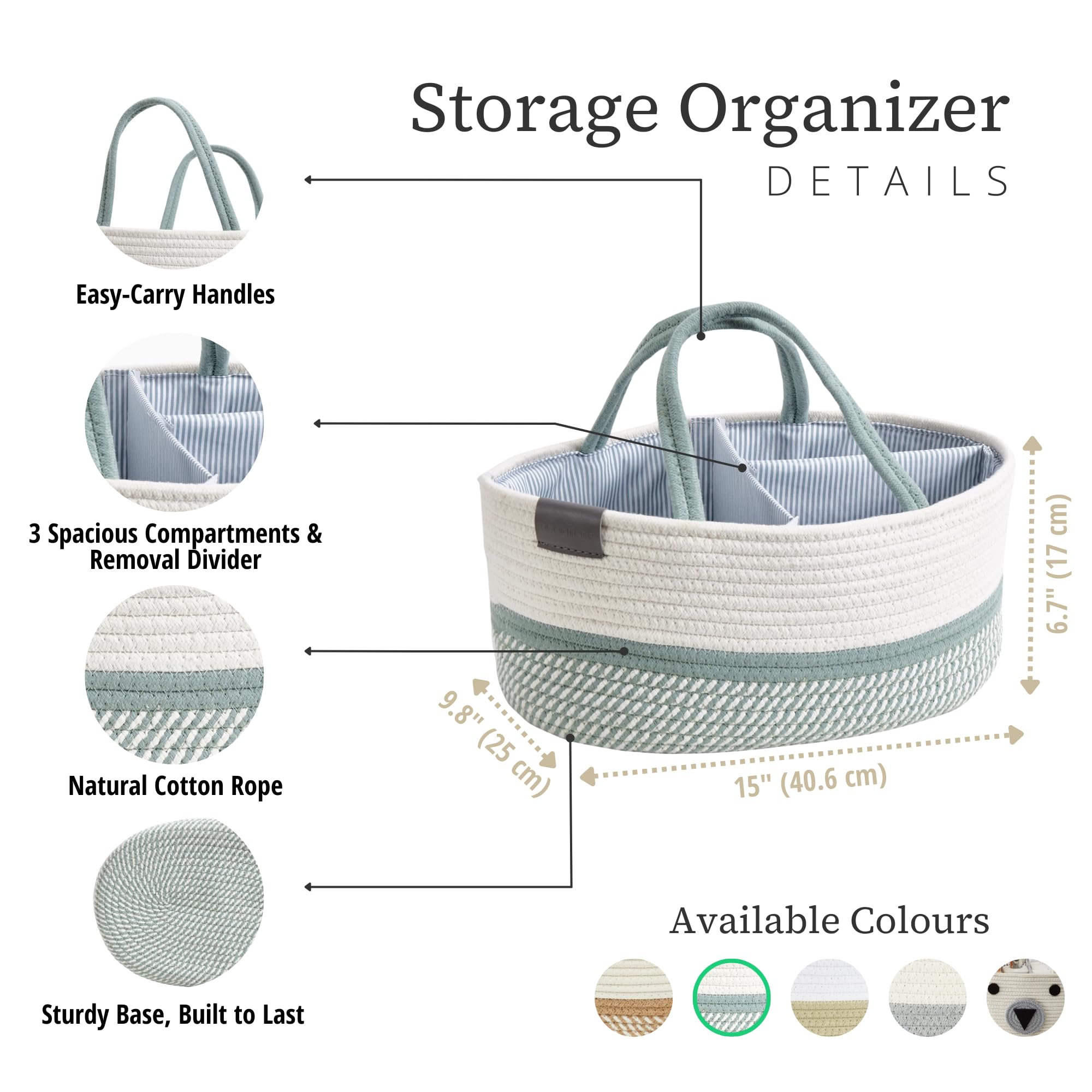 DECOMOMO diaper caddy basket demonstrates durability with portable long handles