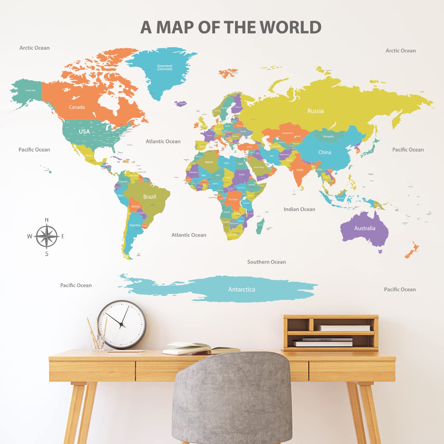 Decowall DL3-2302 travel-theme decals brighten walls and spark curiosity about distant places
