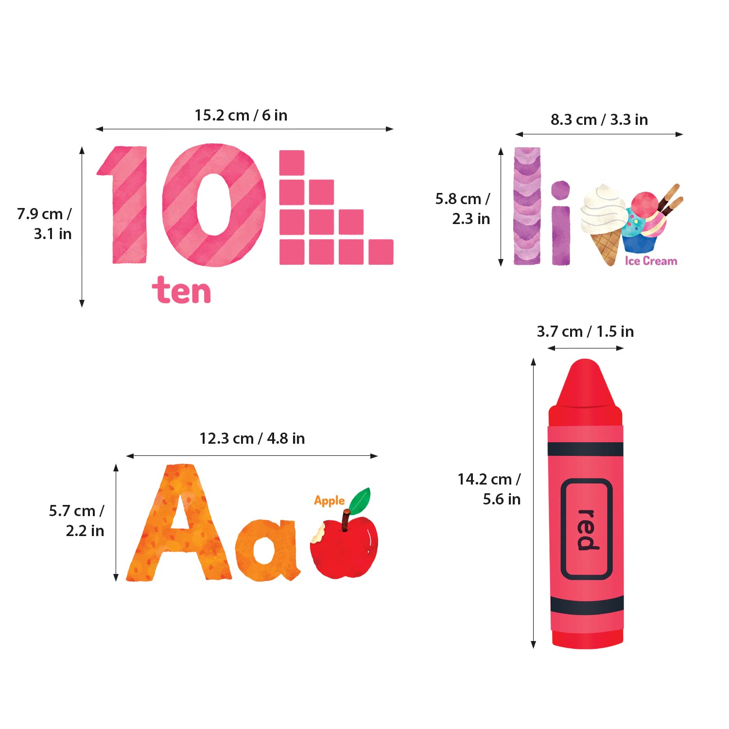 DECOWALL DS-8044 classroom-friendly decals support early literacy and color recognition