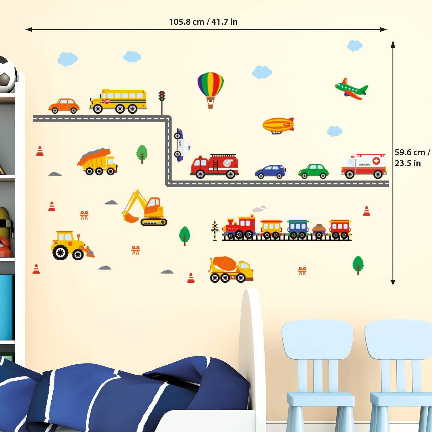 DECOWALL DS-8047 Nursery wall art delivers colorful, mess-free decorating.